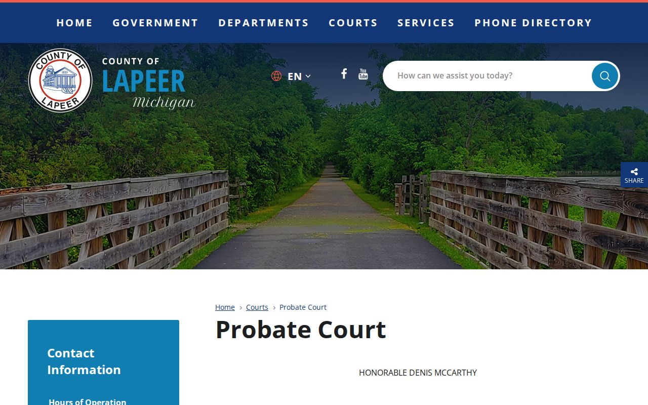 Lapeer County criminal docket research distinguishes Probate Court records
